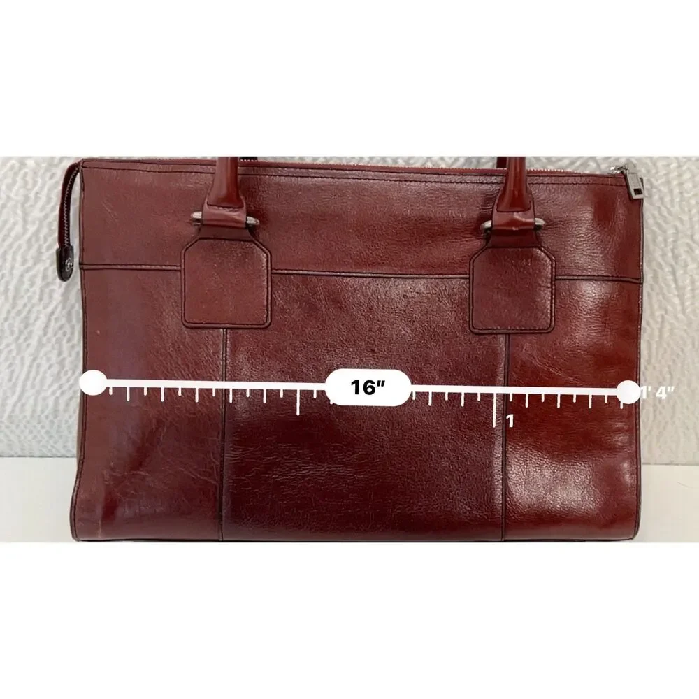 Marc New York Burgundy Executive Leather Laptop Tote/Briefcase